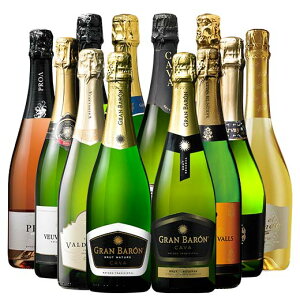 【送料無料】【60%OFF!】シャンパーニュ製法カバ7本を含むフランス&スペイン泡12本セット【7792496】 スパークリングワイン ワインセット 辛口