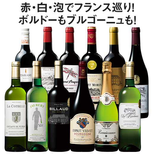 【送料無料】 60％OFF 銘醸地ボルドー＆ブルゴーニュ入り!フランス金賞赤白スパークリング12本セット 第7弾 赤ワイン フルボディ ワインセット 白ワイン スパークリングワイン 辛口 【7793593】