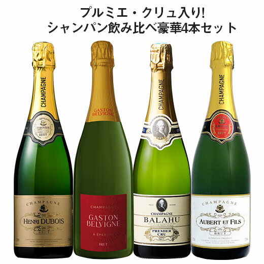 【送料無料】 プルミエ・クリュ入り!シャンパーニュ飲み比べ豪華4本セット 第5弾 スパークリングワイン 辛口 ワイン…