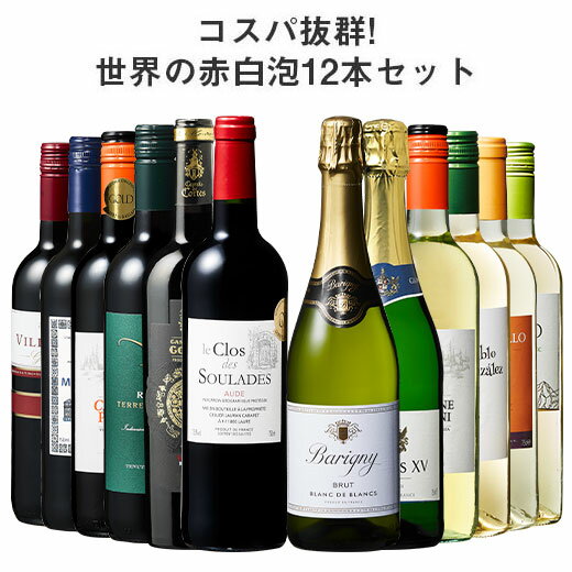 【送料無料】3大銘醸地入り!世界の選りすぐり赤・白・スパークリングワイン飲み比...