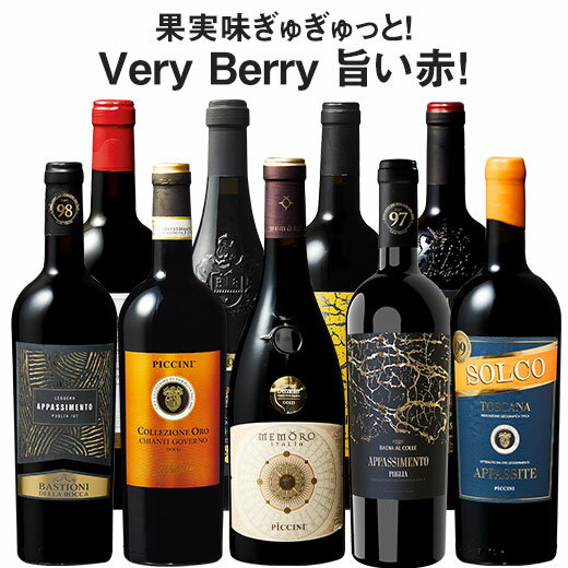 【送料無料】 金賞&ルカ・マローニ99pt入り!イタリア「ベリ旨」赤ワイン9本セット 第23弾 赤ワイン ワインセット 【W05086】