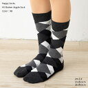 HappySocks HS ブロークンアーガイル ソックス (色番号98)(23-25.5cm・26-29.5cm) 靴下 国内正規品 ハッピーソックス Broken Argyle Sock