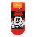 Disney ミニーマウス フェイスアップ柄 スニーカー丈ソックス 23-25cm レディース 赤 靴下 福助 ディズニー fk-300-14g5-100(4)