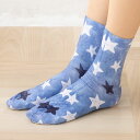 プリントソックス スター柄 クルー丈 23-25cm レディース 靴下 STREAM as-9y71031