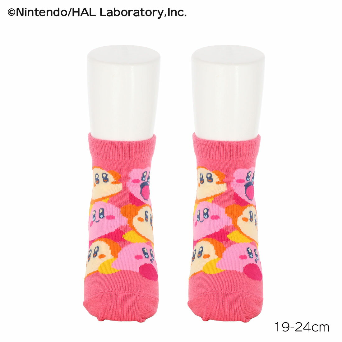 【キッズ19-24cm】星のカービィ ワドルディ 総柄 スニーカー丈ソックス ピンク 19-24cm 子供用 靴下 星のカービィ 福助 fk-185-25q3-140