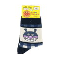 【キッズ13-19cm】バイキンマン チェック柄 クルーソックス ネイビー 13-19cm 子供用 靴下 それいけ!アンパンマン 福助 fk-187-25l0-700