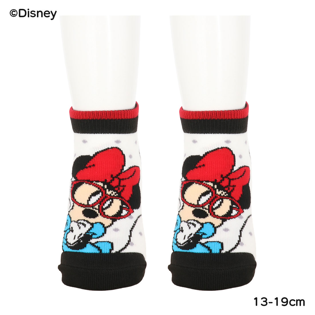 【キッズ13-19cm】ミニー ドット スニーカー丈ソックス 13-19cm 子供用 靴下 ディズニー 福助 fk-300-2..