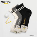 MOSTRICH MSTR-G02 ゴルフ用ソックス ショート丈 2本ライン 男女兼用 2サイズ 白 黒 グレー 和紙素材 滑り止め 靴下 助野