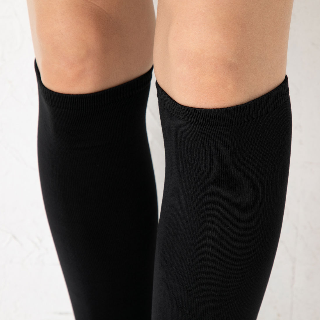 Leg Recipe ハイマルチナイロン ハイソックス 38cm丈 23-25cm 黒 抗菌防臭 レディース 靴下