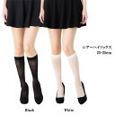 シアーハイソックス (透けハイソ)(ブラック 黒・ホワイト 白)(23-25cm) ストッキングソックス 靴下 レディース kw-9015