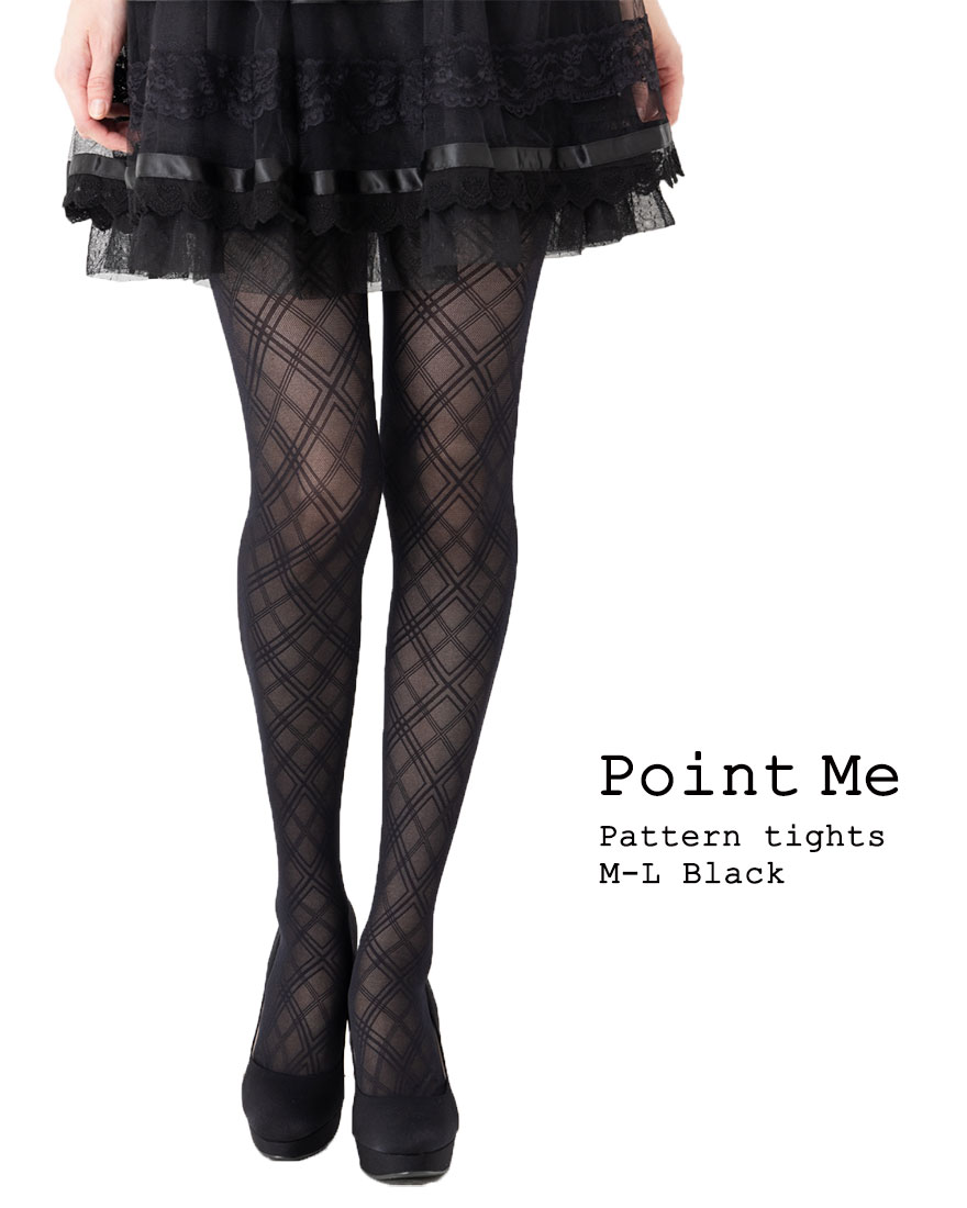 Point Me 3本ダイヤ柄タイツ 40デニール