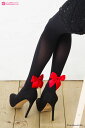MORE サテンリボン付き 80デニールタイツ (つま先スルー)(日本製 Made in Japan) ストッキング シアータイツ レディース stocking...