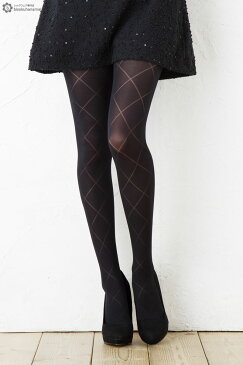 透かしダイア柄 タイツ M-Lサイズ ブラック 黒 レディース stockings tights ladies 柄タイツ