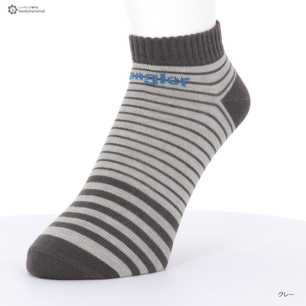 WRANGLER ボーダー柄 スニーカー丈ソックス (25-27cm) メンズ 靴下 紳士 mens socks ni-287-8033 D1PK