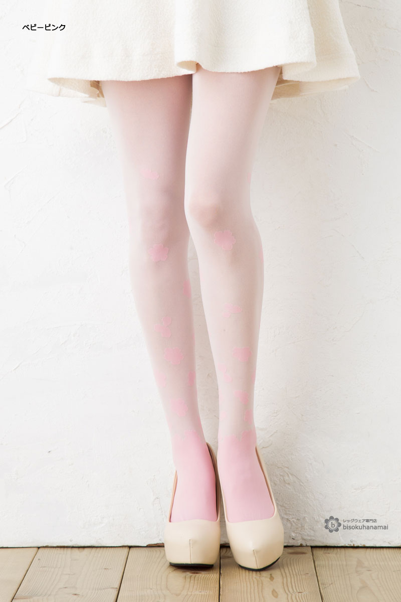 【OAI Factory】桜咲く タイツ 日本製 Made in Japan 柄 ストッキング レディース tights stockings ladies