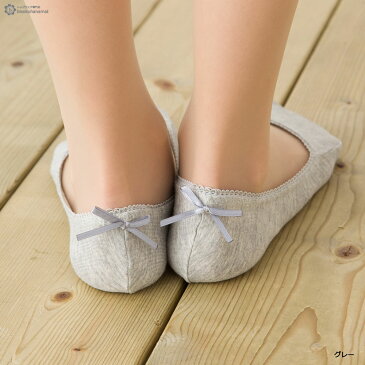 かかとリボン 甲浅 フットカバー (全3色)(23-25cm)(主成分綿) パンプスイン レディース ショートソックス コットン footcover socks ladies