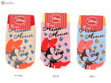 キッズ ナチュラル ミニー スニーカー丈ソックス くるぶし丈 ディズニー クラシック (16-19cm) 子供 靴下 socks kids disney