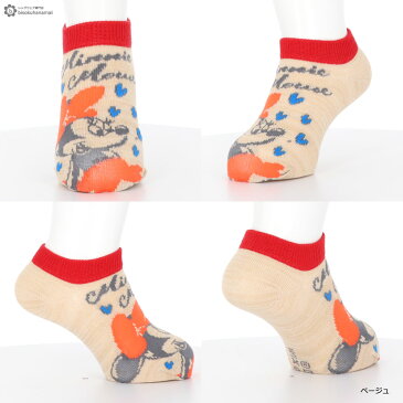 キッズ ナチュラル ミニー スニーカー丈ソックス くるぶし丈 ディズニー クラシック (16-19cm) 子供 靴下 socks kids disney