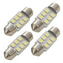 T10×31mm LED ホワイト 3528SMD×6連 6500K バルブ 白 4個 ルームランプ ナンバー灯 ラゲッジランプ カーテシランプ ルームライト ライセンスランプ 対応