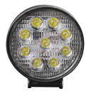 LED 投光器 ワークライト 作業灯 27W 丸型 2pcs ラウンドタイプ 防水 防塵 12V 24V 広角 照射 1800LM 純白光 6500K フォグラ...