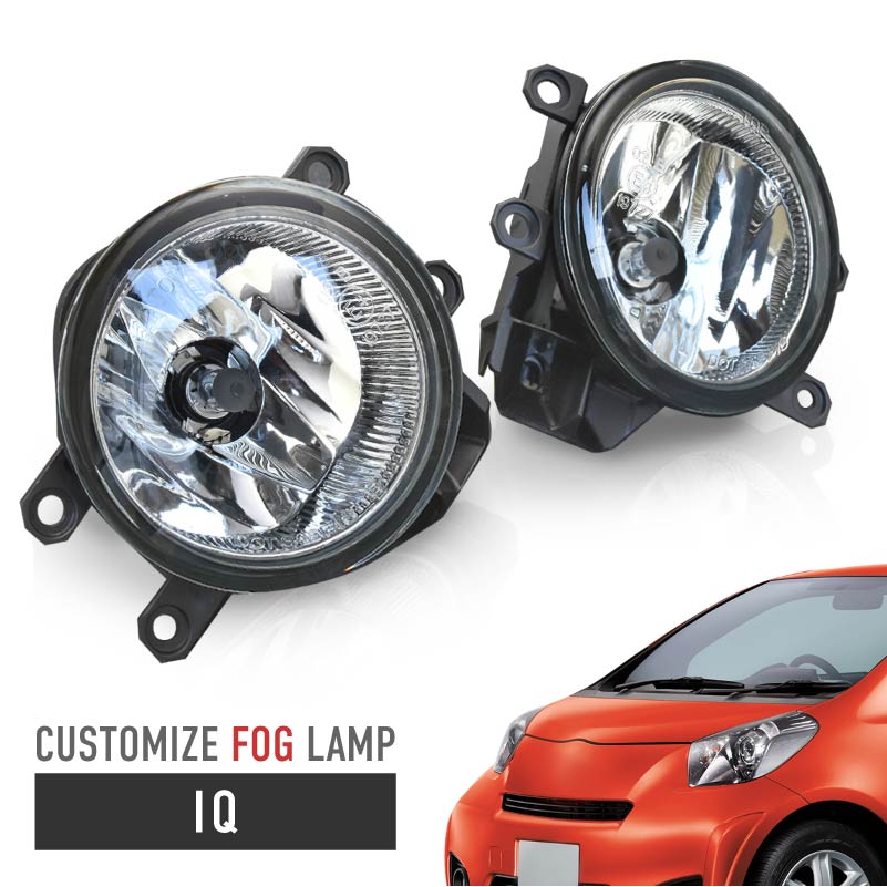 IQ 10系 フォグランプ ユニット ガラスレンズ 純正タイプ 車検対応 簡単交換 LED HID 耐熱 フォグランプユニット