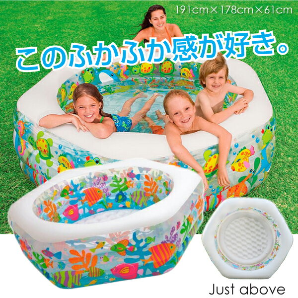 INTEX インテックス プール 家庭用 子供 底 クッション 肉厚側面 水遊び 大型 ビニールプール ベビープール | ガーデン 庭 ベランダ 子供用 子ども キッズ 男の子 女の子 おもちゃ 遊具