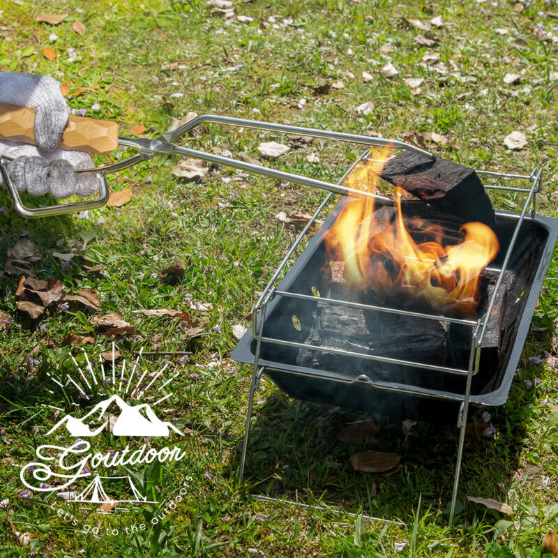 ファイヤープレーストング 薪ばさみ 火ばさみ 火バサミ ステンレス キャンプ アウトドア 焚き火 たき火 バーベキュー BBQ ゴミ拾い ロング 長い 軽量 コンパクト