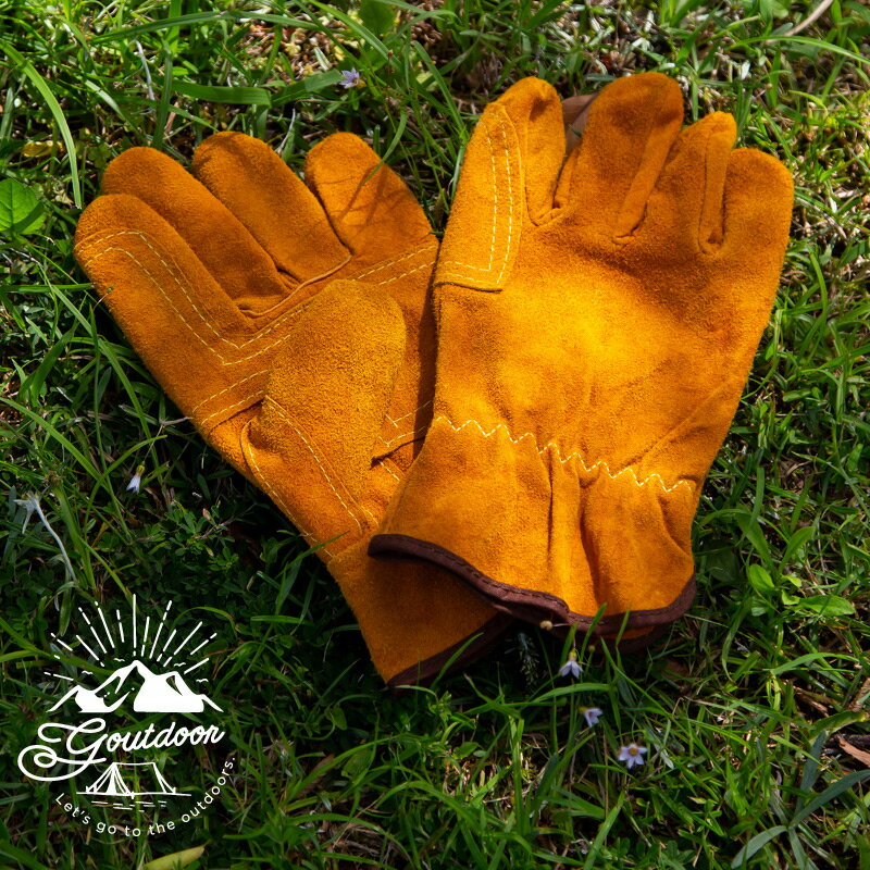 キャンプグローブ 耐熱 レザーグローブ 耐熱グローブ 本革手袋 牛革 男性 女性 キャンプ 焚き火台 バーベキュー BBQ アウトドアグローブ フリーサイズ