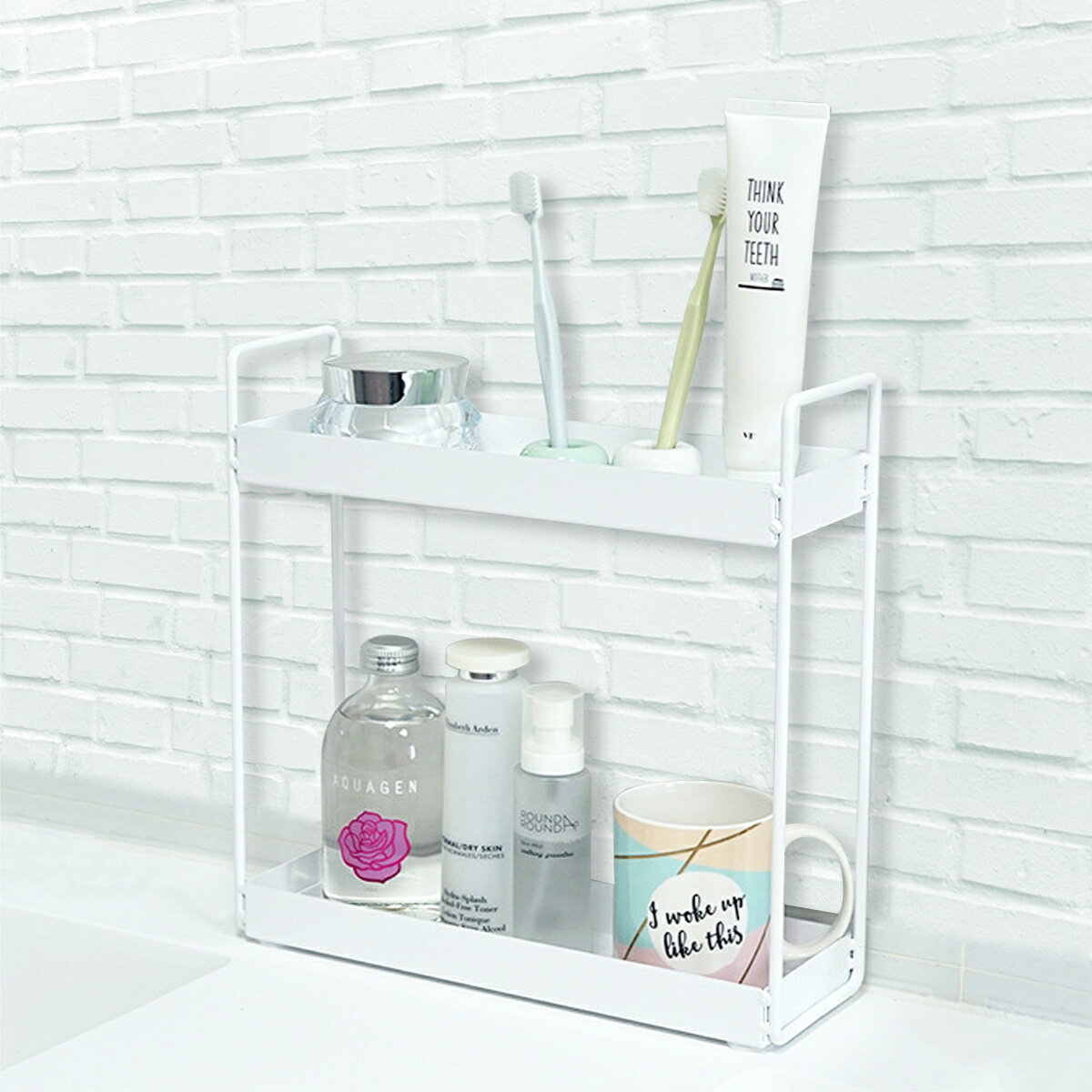 アイアン ディスプレイ 2段 ラック 収納 トレー オブジェ 北欧 小物置き オープンシェルフ オープンラック インテリア雑貨 おしゃれ かわいい アロマ 観葉植物 エアプランツ モダン 洗面台 タオル