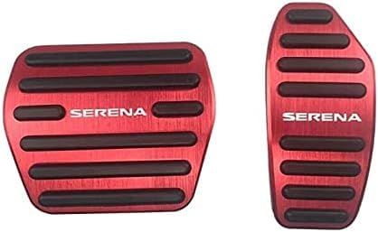 【最新型】日産 新型セレナ C28系 アルミ ペダル 工具不要 SERENA専用設計 ブレーキ アクセル カバー 防キズ 防汚れ 滑り止め 2点セット (レッド)