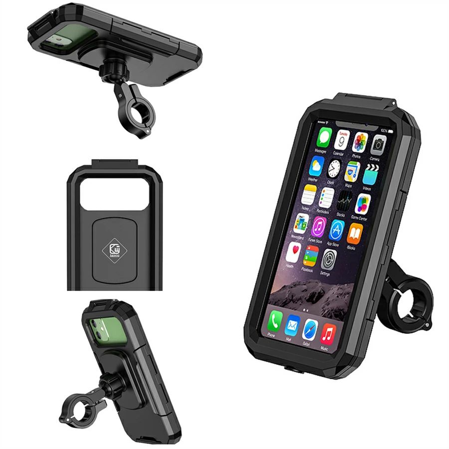 自転車 スマホホルダー バイク用 スタンド 携帯ホルダー 防水ケース ロードバイク 超高感度スクリーン 遮光 耐震 360度回転 iPhone Android 多機種 6.8インチ以内対応 ハード ケース タッチス…