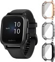 【3個セット】Garmin Venu Sq/Venu Sq 2/ Venu Sq music/Venu Sq music 2用保護ケース 充電可能式 TPU素材 保護カバー 柔らかいフルーカバー 高速反応 脱着簡単 耐衝撃性 柔軟性（ブラック+シルバー+ローズゴールド）