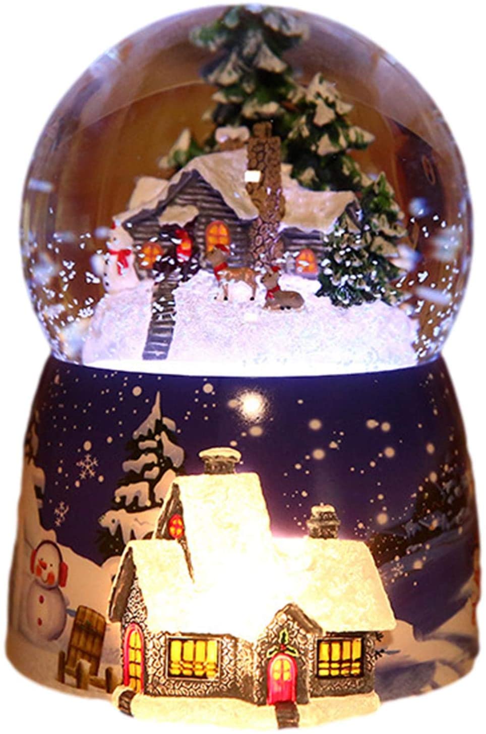 クリスマス　プレゼント　ミュージカルスノードームオルゴール　回転可能な発光　自動スノーオルゴール優れた誕生日ギフト　送料無料　GW約1.5kg