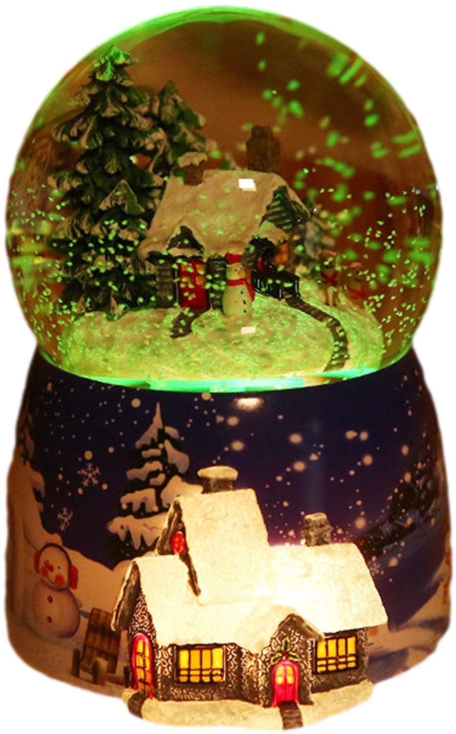 クリスマス　プレゼント　ミュージカルスノードームオルゴール　回転可能な発光　自動スノーオルゴール優れた誕生日ギフト　送料無料　GW約1.5kg 2