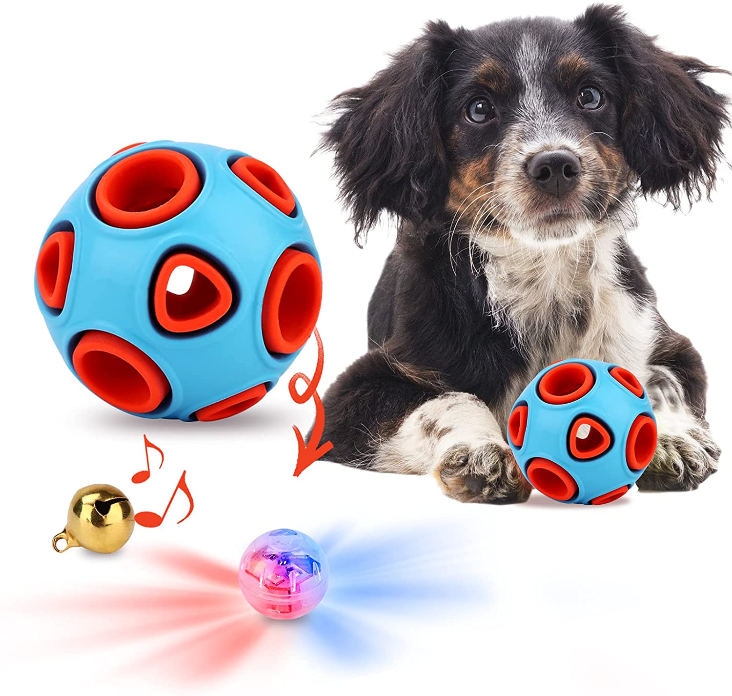 犬用 おもちゃ 光るおもちゃ 噛むおもちゃ 犬用 ボール 音の出るおもちゃ 歯磨き 運動不足対策 小型犬 ブルー