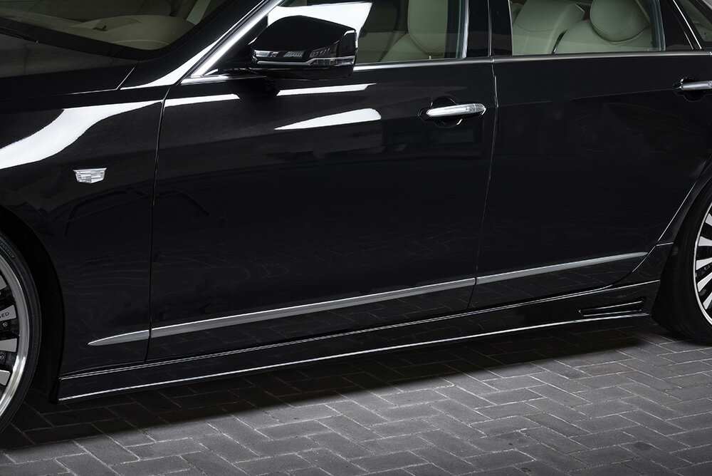 [キャデラック CT6 O1SL]プルシアンブルー サイドステップ【未塗装品】エムズスピード M'z SPEED mzspe..