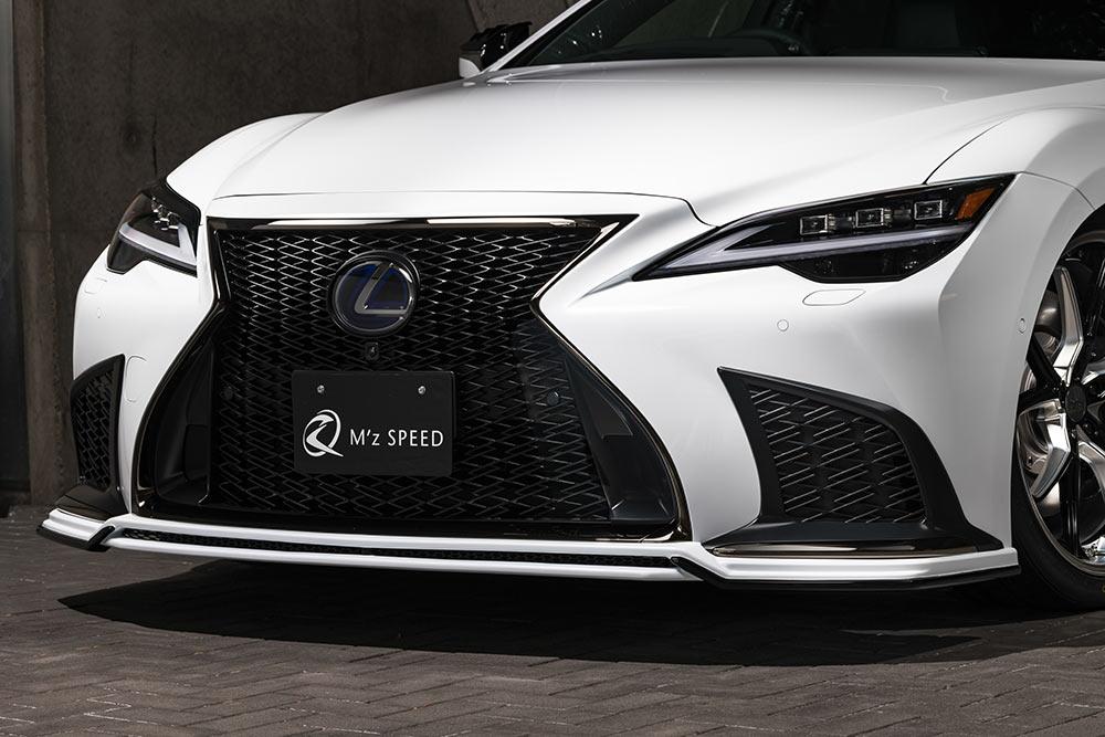 [レクサス LS500 F SPORT 後期]プルシアンブルー フロントハーフスポイラー【未塗装品】エムズスピード M'z SPEED mzspeed 外装パーツ カスタム エアロパーツ ボディキット ドレスアップ