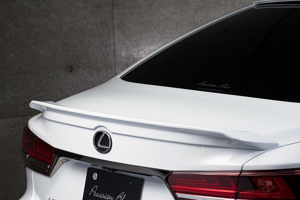 [レクサス LS500h LS500 F SPORT]プルシアンブルー トランクスポイラー【未塗装品】エムズスピード M'z SPEED mzspeed 外装パーツ カスタム エアロパーツ ボディキット ドレスアップ