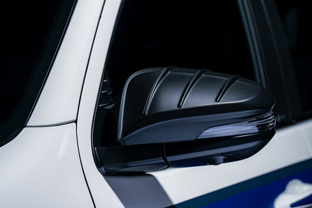 [トヨタ ハイラックス GR SPORT]クロスライン ドアミラーカバー (ABS製)【未塗装品/マットブラック塗装..