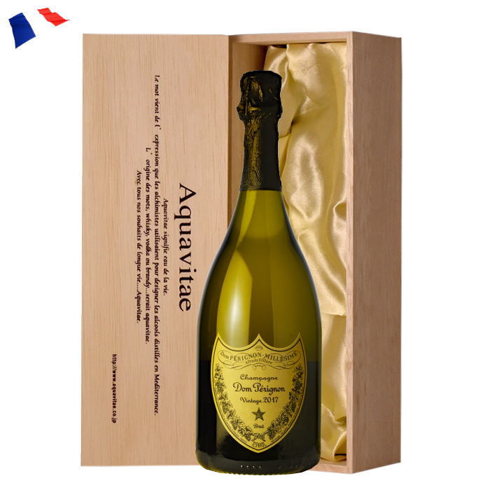 ドンペリニヨン 正規輸入品　アクアヴィタエオリジナル高級木箱入り 白 2017 750ml wine　Champagne ドンペリ 　シャンパン　ドン・ペリ　モエ・エ・シャンドン ワイン お中元 ギフト 退職 贈答用　pw