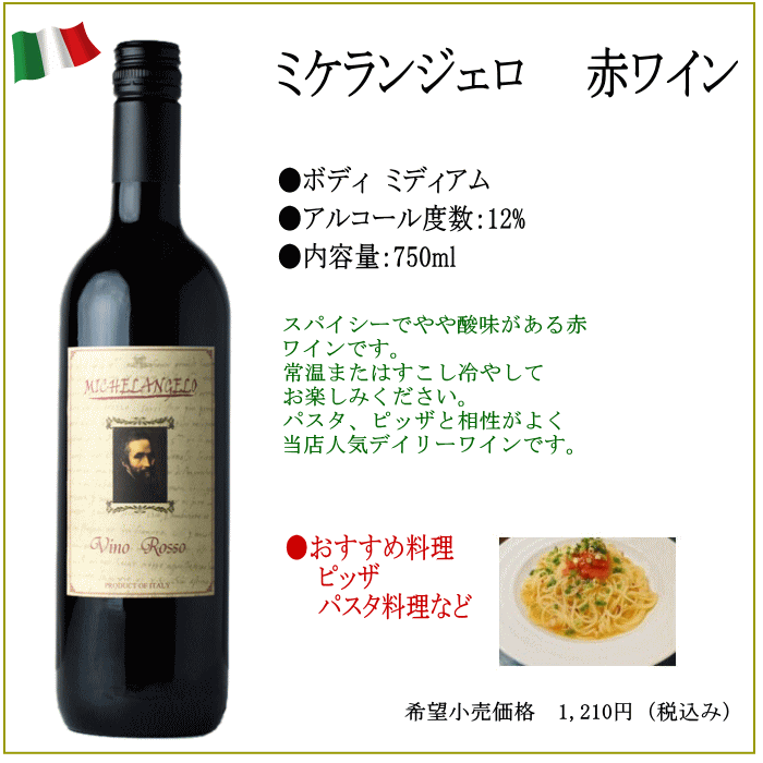 ミケランジェロ 赤 ワイン イタリア 750ml イタリアワイン mzt-10007029 ワインショップアクアヴィタエ サンプル画像3