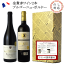 【箱・包装込み】金賞 フランス ブルゴーニュ・ボルドー 赤 ワイン ギフト 2本セット ボルドーワイン 送料無料 プレゼント ワインセット お歳暮【のし対応可能】