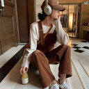 オーバーオール サロペット パンツ レディース 秋冬 おしゃれ カジュアル コーデュロイ 韓国 ジャンプスーツ ブルー ブラウン