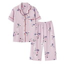 ルームウェア 部屋着 レディース 半袖 婦人 ミセス 高齢者 大きめ サイズ パジャマ 夏 パンツ 綿 薄手 カーディガン ホーム パープル レッド ピンク