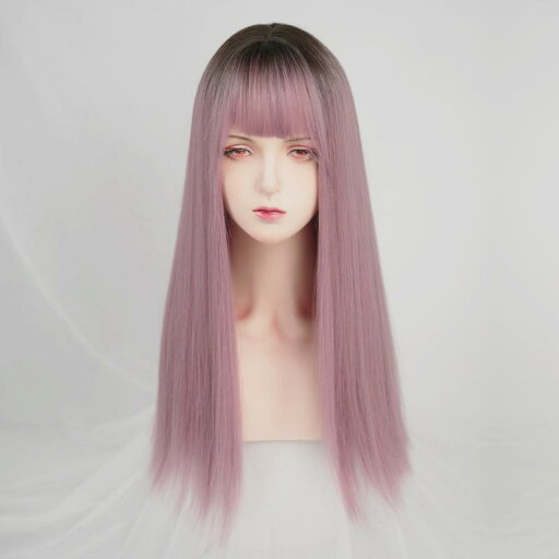 ウィッグ ロング 自然 レディース かつら ストレート ロリータ かわいい 通気性 ファッション ピンク ウィッグ ロング 自然 レディース かつら ストレート ロリータ かわいい 通気性 ファッション ピンク
