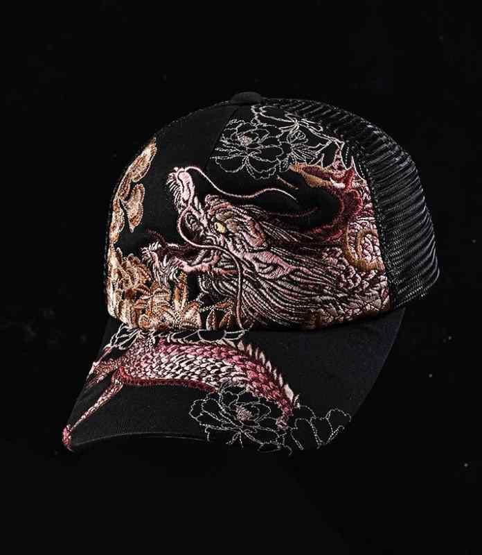 ベースボール キャップ 刺繍 ドラゴン 派手 かっこいい メンズ レディース ユニセックス 帽子 夏 メッシュ 通気性 野球帽 刺繍 日よけ キャップ タイガー 朱雀 辰年 龍 虎 朱雀