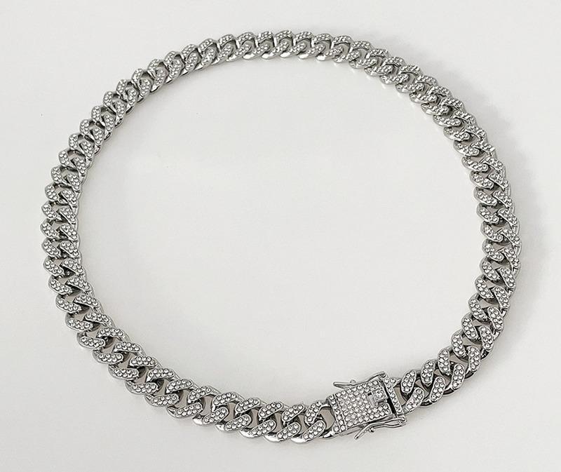 太い チェーン ネックレス 厚い ストーン キューバ ヒップ ホップ メンズ レディース カップル ペア アクセサリー 喜平 かっこいい ダンス ダンサー ブレ...