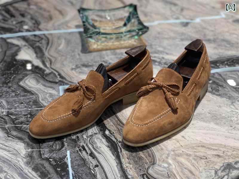 ローファー メンズ 紳士靴 シューズ タッセル おしゃれ カジュアル 英国 通気性 スリッポン 革靴 春夏 ブラウン
