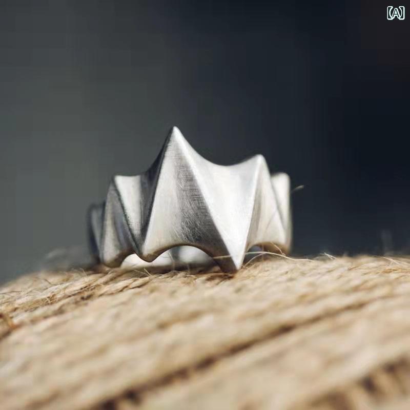 指輪 ハイエンド ワンポイント アクセサリー シルバー925 リング 女性用 男性用 稲妻型 メンズ レディース ペア オシャレ ファッション アイテム 華