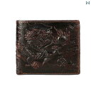 メンズ 財布 一層 牛革 型押し 龍 ドラゴン柄 二つ折り 縦横 ショート ウォレット レトロ カジュアル オイル ワックス レザーウォレット かっこいい